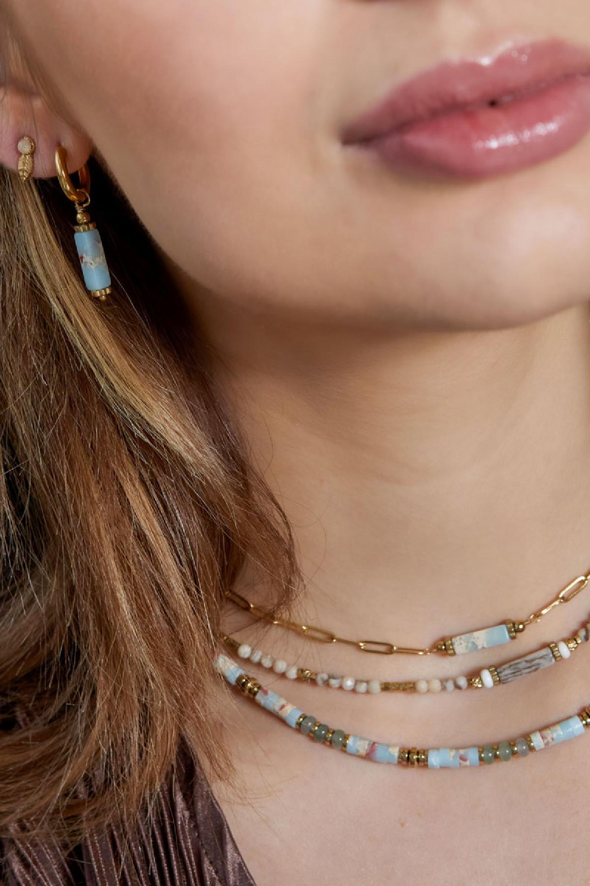 Halskette fröhliche Perlen - Kollektion Natursteine Rosè & Gold Stone h5 Bild3
